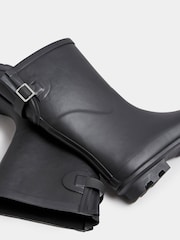 Yours Curve Black Wide Fit Mid Calf Adjustable Welly Boots - Image 4 of 4