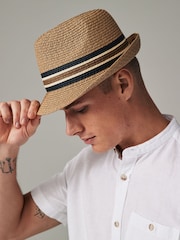 Stripe Band Trilby Hat - Image 1 of 4