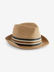 Stripe Band Trilby Hat - Image 3 of 4