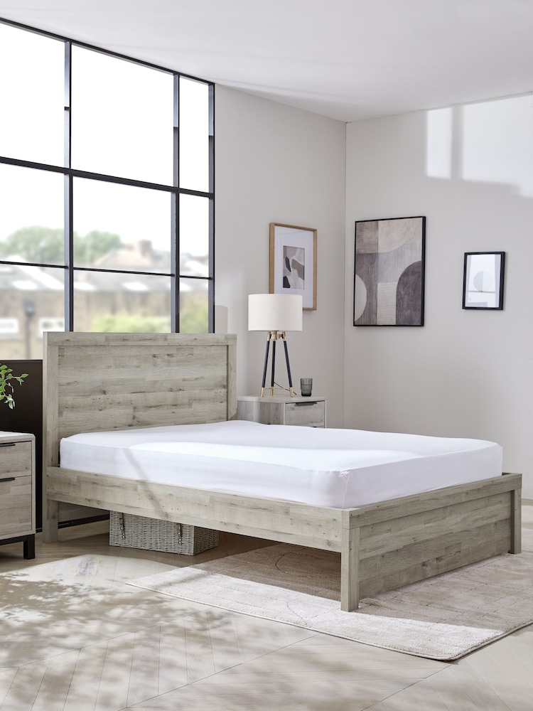 Grey Oak Effect Bronx Wooden Bed Frame - Image 2 of 6 Grey Oak Effect Bronx Wooden Bed Frame - Image 2 of 6