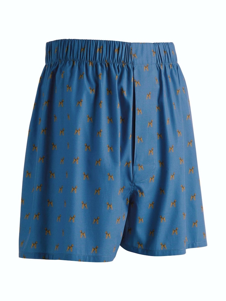 Charles Tyrwhitt Cobalt Blue Dog Print Woven Boxers - Image 1 of 2 Charles Tyrwhitt Cobalt Blue Dog Print Woven Boxers - Image 1 of 2