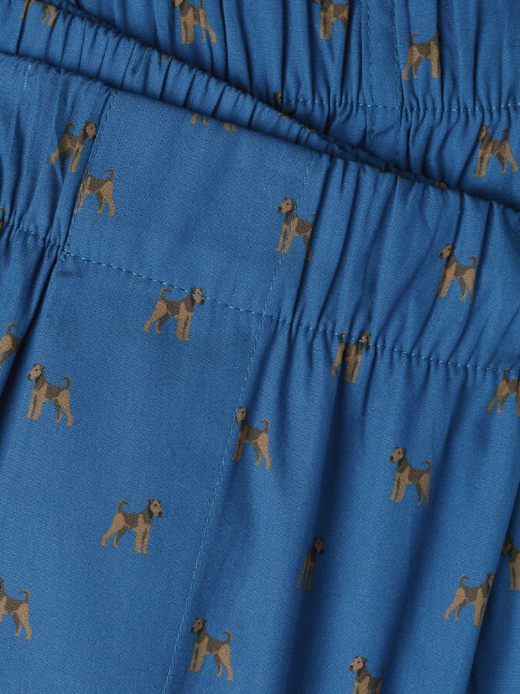 Charles Tyrwhitt Cobalt Blue Dog Print Woven Boxers - Image 2 of 2 Charles Tyrwhitt Cobalt Blue Dog Print Woven Boxers - Image 2 of 2
