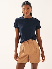 Navy Blue The Everyday Crew Neck Cotton Rich Short Sleeve T-Shirt - Image 1 of 10