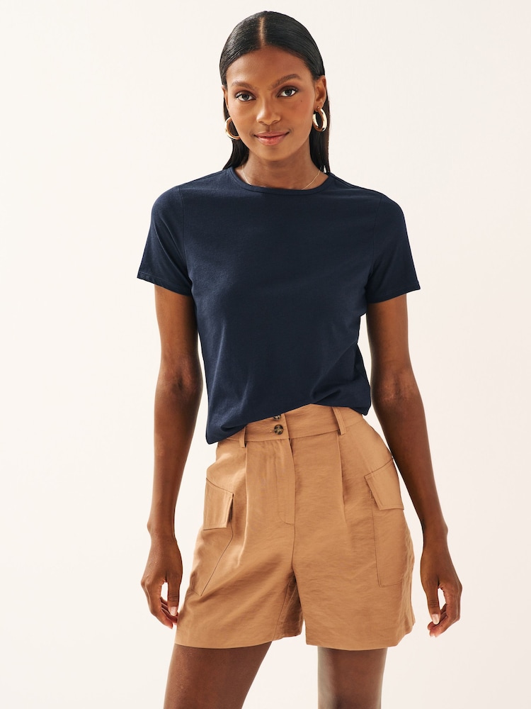 Navy Blue The Everyday Crew Neck Cotton Rich Short Sleeve T-Shirt - Image 1 of 10