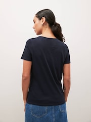 Navy Blue The Everyday Crew Neck Cotton Rich Short Sleeve T-Shirt - Image 6 of 10