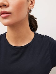 Navy Blue The Everyday Crew Neck Cotton Rich Short Sleeve T-Shirt - Image 8 of 10