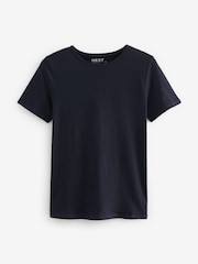Navy Blue The Everyday Crew Neck Cotton Rich Short Sleeve T-Shirt - Image 9 of 10