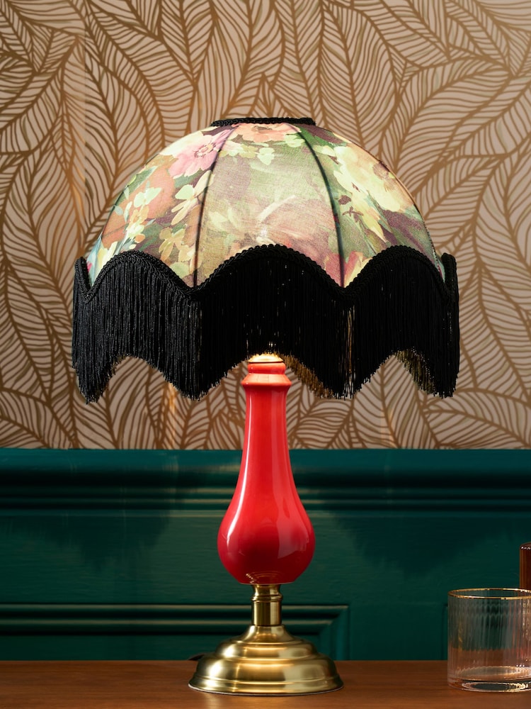 Clarke & Clarke Black/Pink Tahiti Table Lamp - Image 1 of 3