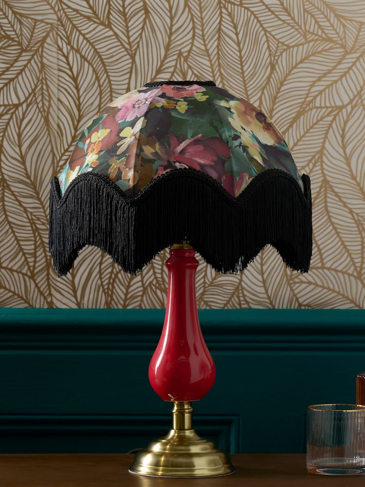 Clarke & Clarke Black/Pink Tahiti Table Lamp - Image 2 of 3
