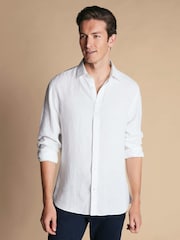Charles Tyrwhitt White Pure Linen Slim Fit Shirt - Image 1 of 7