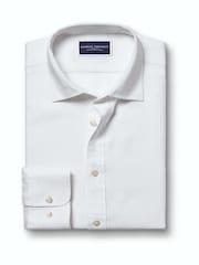 Charles Tyrwhitt White Pure Linen Slim Fit Shirt - Image 5 of 7