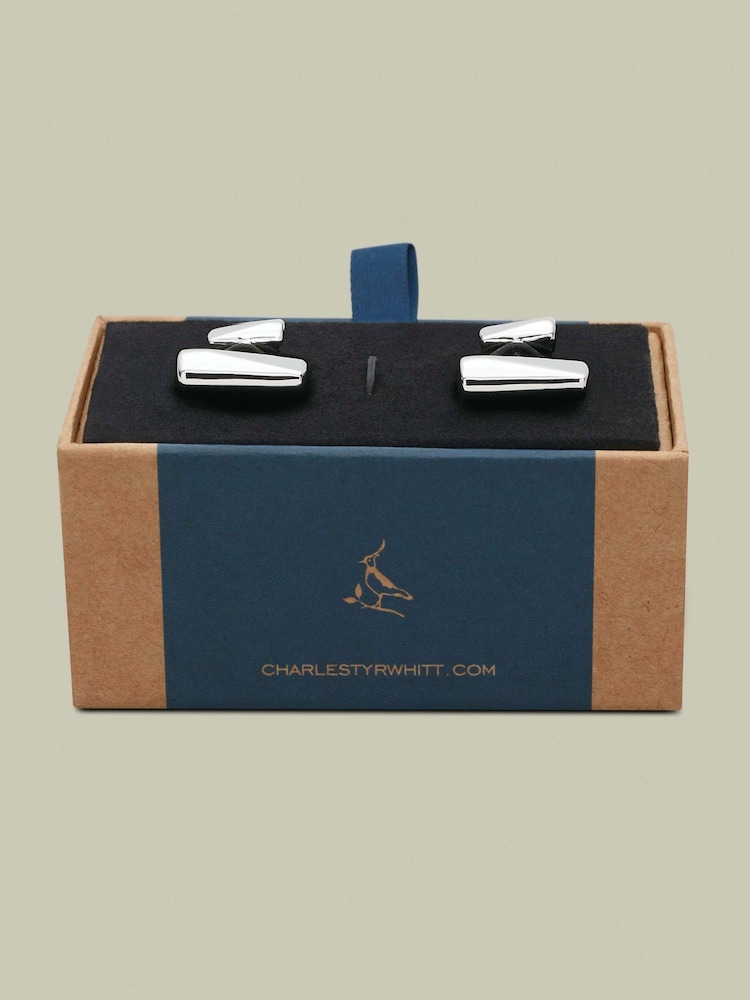 Charles Tyrwhitt Grey Bar Cufflink - Image 2 of 2 Charles Tyrwhitt Grey Bar Cufflink - Image 2 of 2