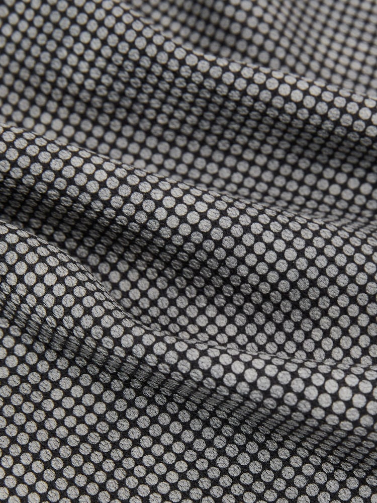 Reiss Black Quadro Silk Geometric Medallion-Print Pocket Square - Image 4 of 4 Reiss Black Quadro Silk Geometric Medallion-Print Pocket Square - Image 4 of 4