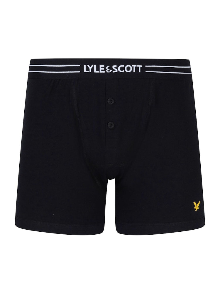 Black Lyle & Scott Button Fly Trunks 3 Pack - Image 2 of 4 Black Lyle & Scott Button Fly Trunks 3 Pack - Image 2 of 4