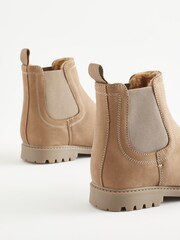 Stone Natural Wide Fit (G) Thinsulate™ Warm Lined Leather Chelsea Boots - Image 4 of 6