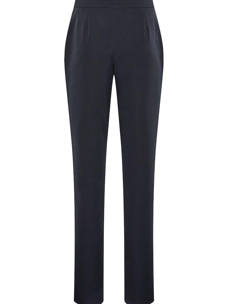 Marineblau/blau - Long Tall Sally Scuba-Hose aus Krepp in Slim Fit - Bild 4 von 4