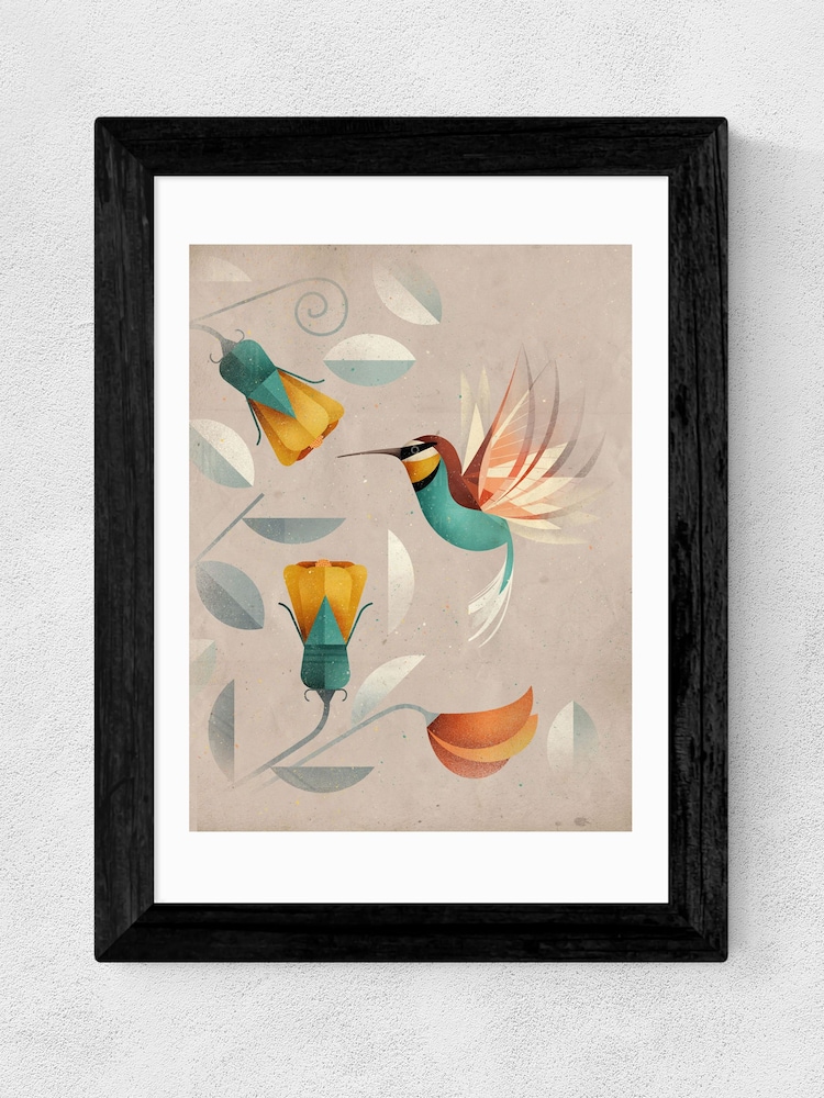 East End Prints Black Hummingbird Print by Dieter Braun - Image 1 of 2