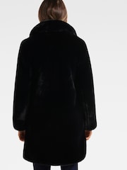 Forever New Black Cayte Faux Fur Coat - Image 2 of 7