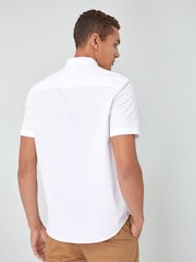 White Regular Fit Short Sleeve Oxford Shirt - Image 2 of 4