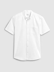 White Regular Fit Short Sleeve Oxford Shirt - Image 4 of 4