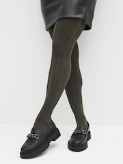 Khaki Green Patterned Tights 1 Pack - Image 1 of 2
