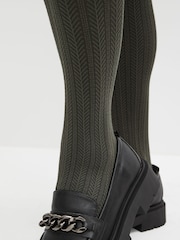 Khaki Green Patterned Tights 1 Pack - Image 2 of 2