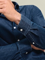 Charles Tyrwhitt Indigo Blue Denim Slim Fit Shirt - Image 4 of 6