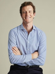 Charles Tyrwhitt Royal Blue Non-Iron Performance Stripe Slim Fit Shirt - Image 2 of 7