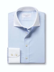 Charles Tyrwhitt Light Blue Winchester Non-Iron Twill Cutaway Classic Fit Shirt - Image 6 of 8