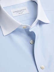 Charles Tyrwhitt Light Blue Winchester Non-Iron Twill Cutaway Classic Fit Shirt - Image 7 of 8
