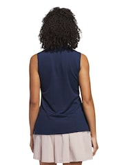 Adidas Golf Blue Ottoman Sleeveless Polo Shirt - Image 2 of 6