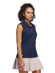 Adidas Golf Blue Ottoman Sleeveless Polo Shirt - Image 3 of 6