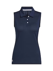 Adidas Golf Blue Ottoman Sleeveless Polo Shirt - Image 6 of 6