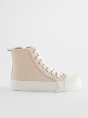 Nevtralna kremna - Chunky High Top na vezalke; z vezalkami Športni copati - Slika 2 iz 5