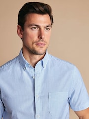 Charles Tyrwhitt Stripe Short Sleves Button-down Stretch Washed Oxford Shirt - Attēls 3 no 6