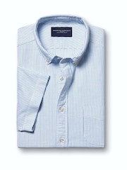 Charles Tyrwhitt Stripe Short Sleves Button-down Stretch Washed Oxford Shirt - Attēls 4 no 6
