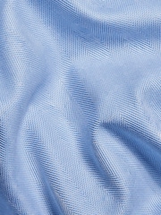Charles Tyrwhitt Dark Blue Non-Iron Herringbone Slim Fit Shirt - Image 7 of 7
