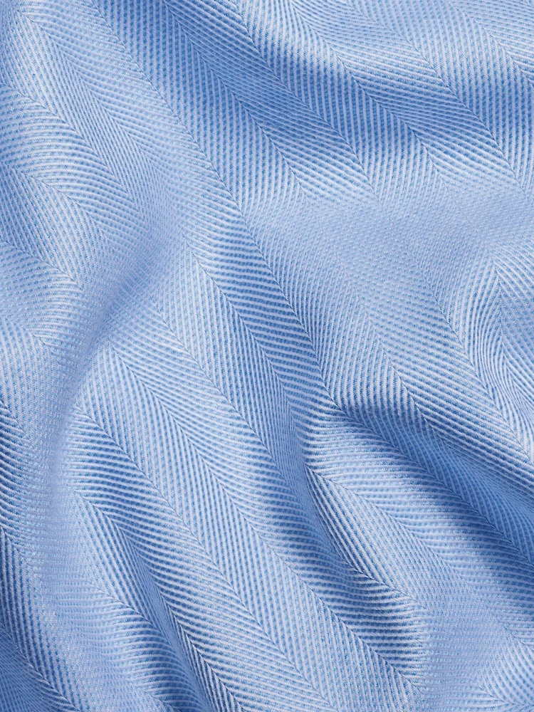 Charles Tyrwhitt Dark Blue Non-Iron Herringbone Slim Fit Shirt - Image 7 of 7 Charles Tyrwhitt Dark Blue Non-Iron Herringbone Slim Fit Shirt - Image 7 of 7