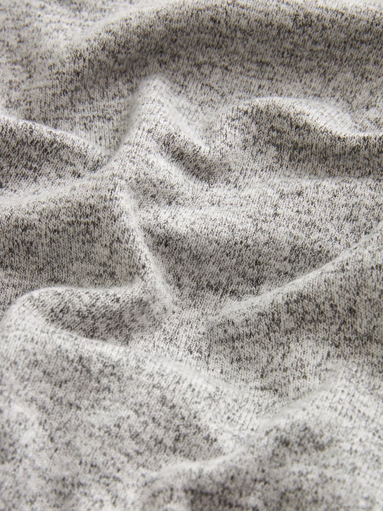 Grey Cosy Lightweight Soft Touch Sleeve Detail Crew Neck Jumper - Image 7 of 7