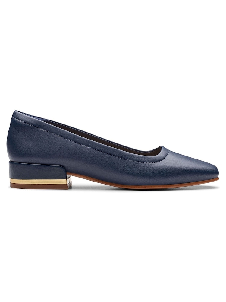 Clarks Blue Leather Seren30 Court Shoes - Image 1 of 7