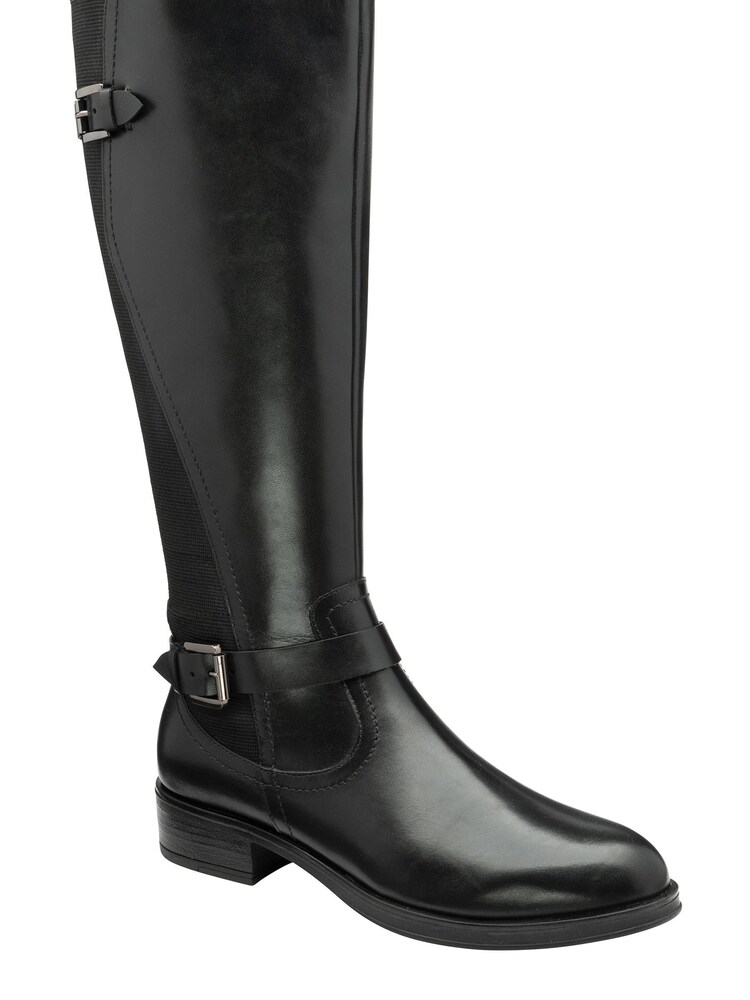 Ravel Black Leather Knee High Boots - Image 1 of 4