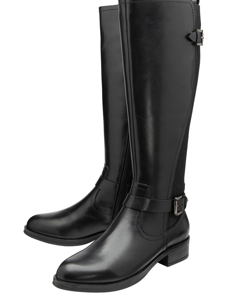 Ravel Black Leather Knee High Boots - Image 2 of 4