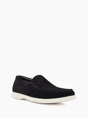 Dune London Blue Buftonn Sole Loafers - Image 4 of 6
