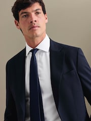 Balts - Charles Tyrwhitt negludināms, elastīgs, Trafalgar Weave auduma krekls ar izgriezumu, pieguļošs piegriezums - Attēls 2 no 8