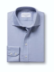 Debeszils - Charles Tyrwhitt negludināms, elastīgs, Trafalgar Weave auduma krekls ar izgriezumu, pieguļošs piegriezums - Attēls 6 no 8