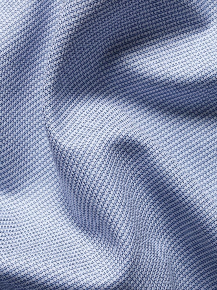 Debeszils - Charles Tyrwhitt negludināms, elastīgs, Trafalgar Weave auduma krekls ar izgriezumu, pieguļošs piegriezums - Attēls 8 no 8