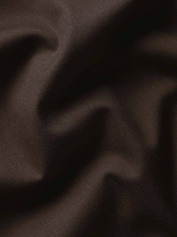 Charles Tyrwhitt Chocolate Brown Classic Fit Non Iron Herringbone 100% Cotton Shirt - Image 6 of 6