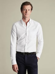 Charles Tyrwhitt White Non-iron Stretch Oxford Button-down Slim Fit Shirt - Image 3 of 8