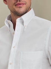 Charles Tyrwhitt White Non-iron Stretch Oxford Button-down Slim Fit Shirt - Image 4 of 8