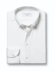 Charles Tyrwhitt White Non-iron Stretch Oxford Button-down Slim Fit Shirt - Image 6 of 8